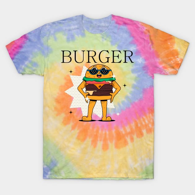 Hand Drawn Burger Fun T-Shirt by Mako Design 